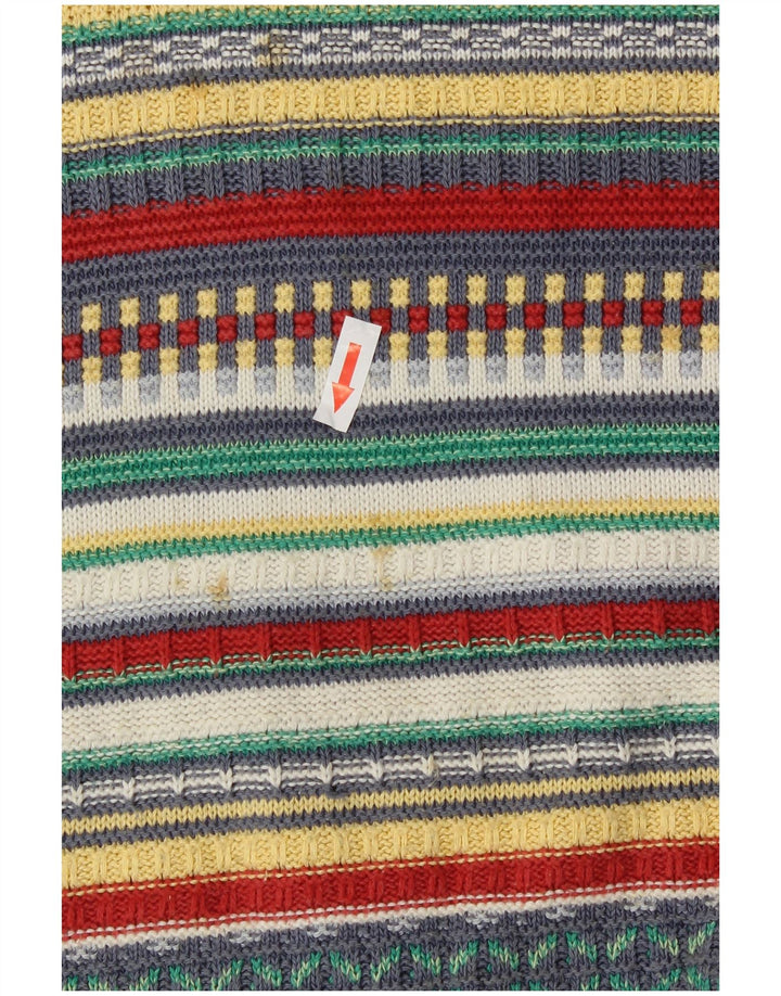 Camelot Pull col V pour Femme UK 18 XL Multicolore Géométrique Rétro