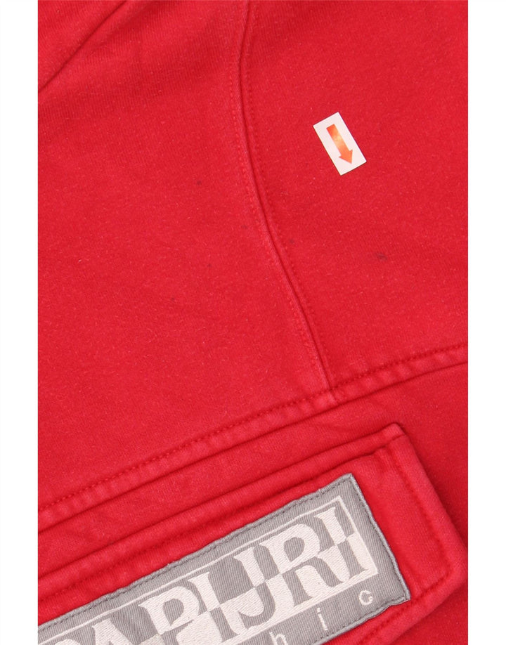 NAPAPIJRI Pull à Capuche Graphique Homme Rouge Moyen Coton