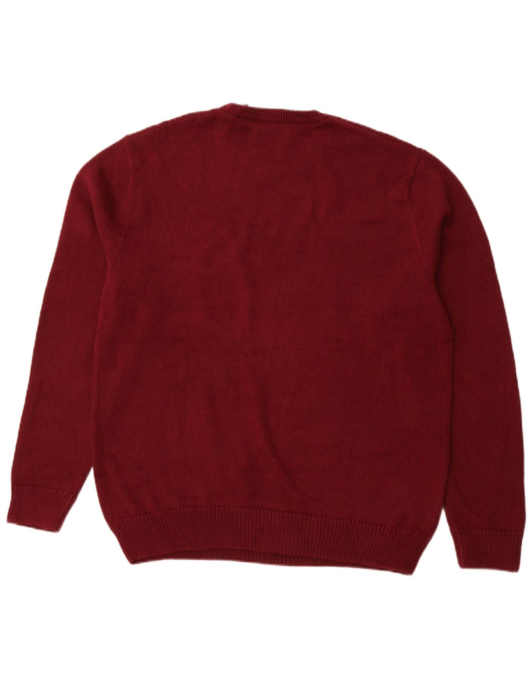 CHAPS Pull col rond pour homme en coton bordeaux Taille L