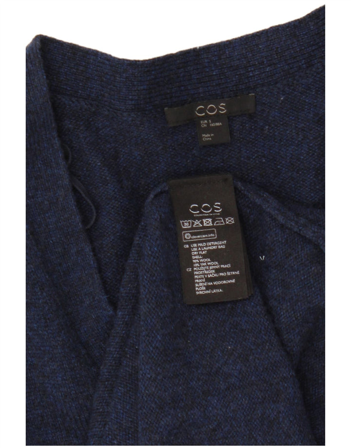 Cos Cardigan long surdimensionné pour femme UK 10 Petite laine bleu marine