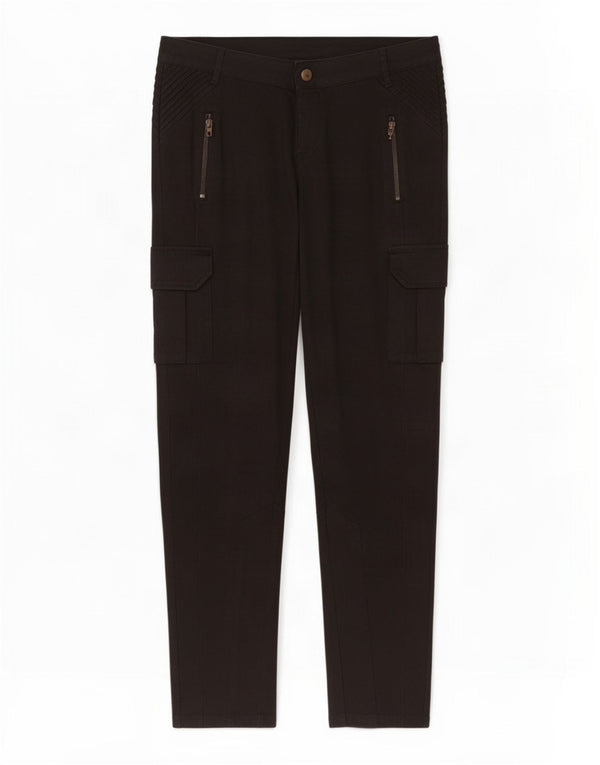 Zara Pantalon cargo slim pour femme EU 40 Medium W30 L30 Coton noir