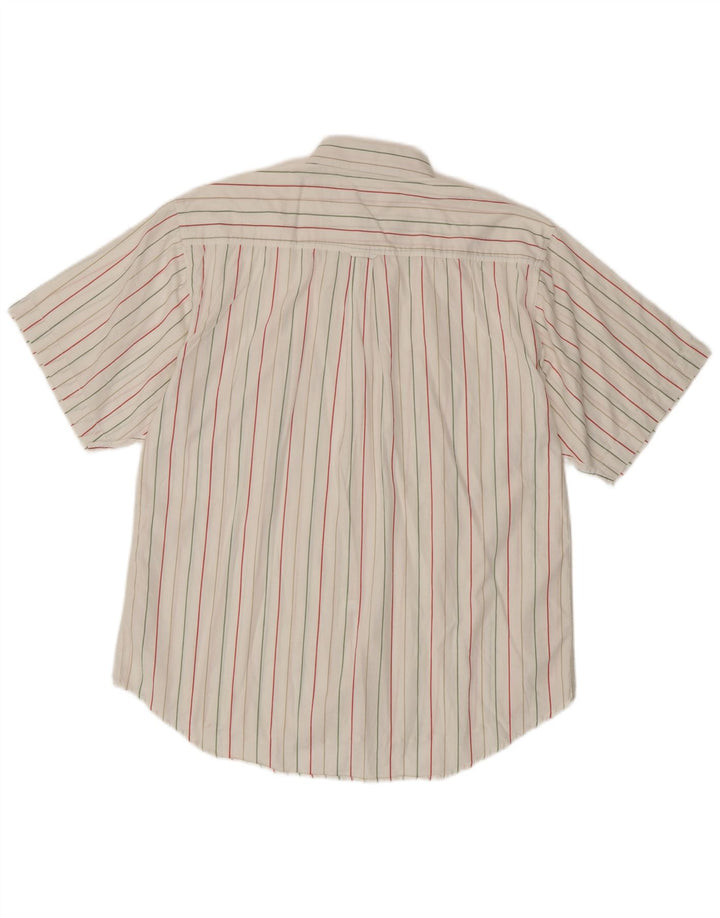 Fila Chemise à Manches Courtes Homme Blanc Rayé Moyen