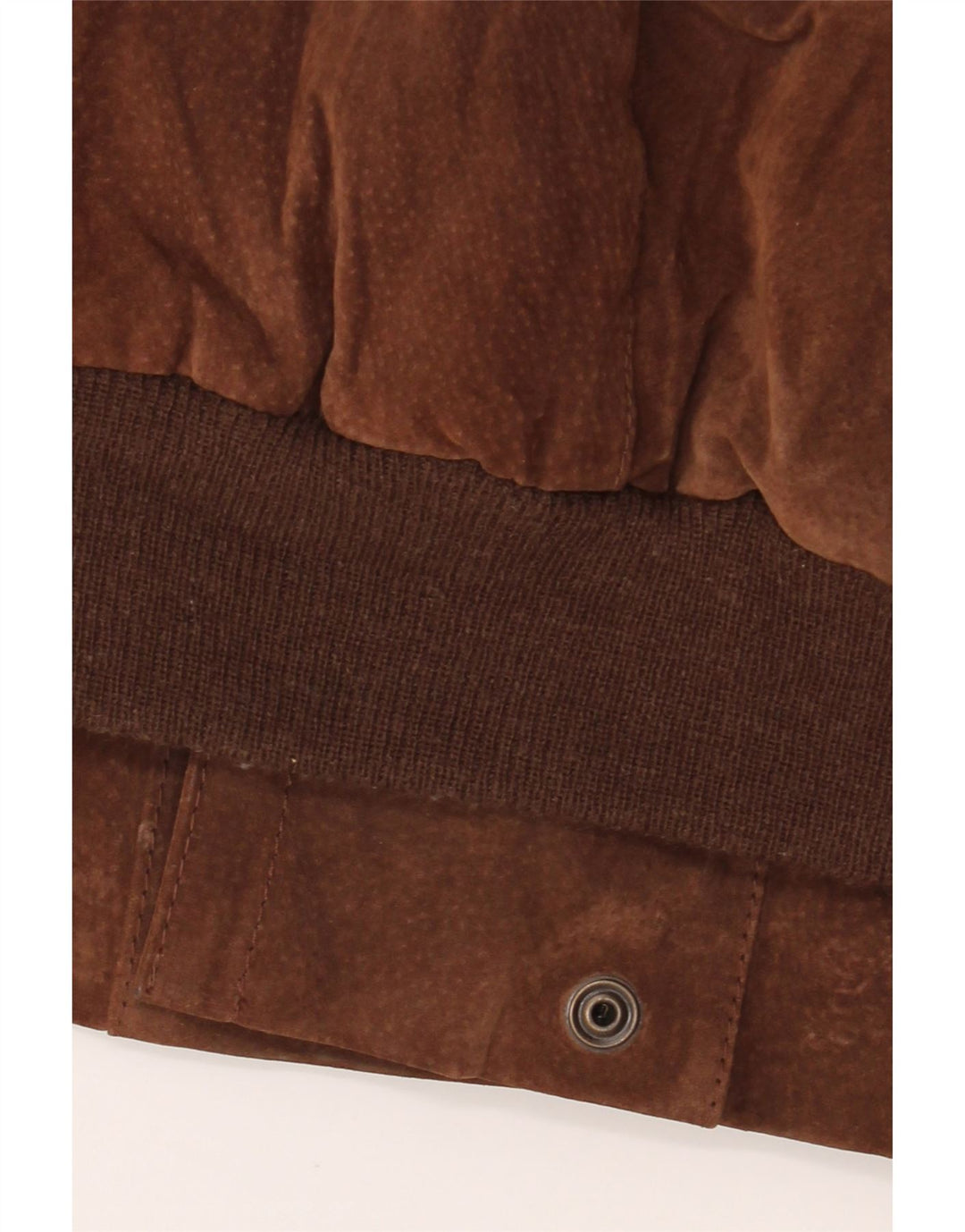 vintage Mens Sherpa Loose Fit Jacket UK 44 2XL Cuir géométrique marron