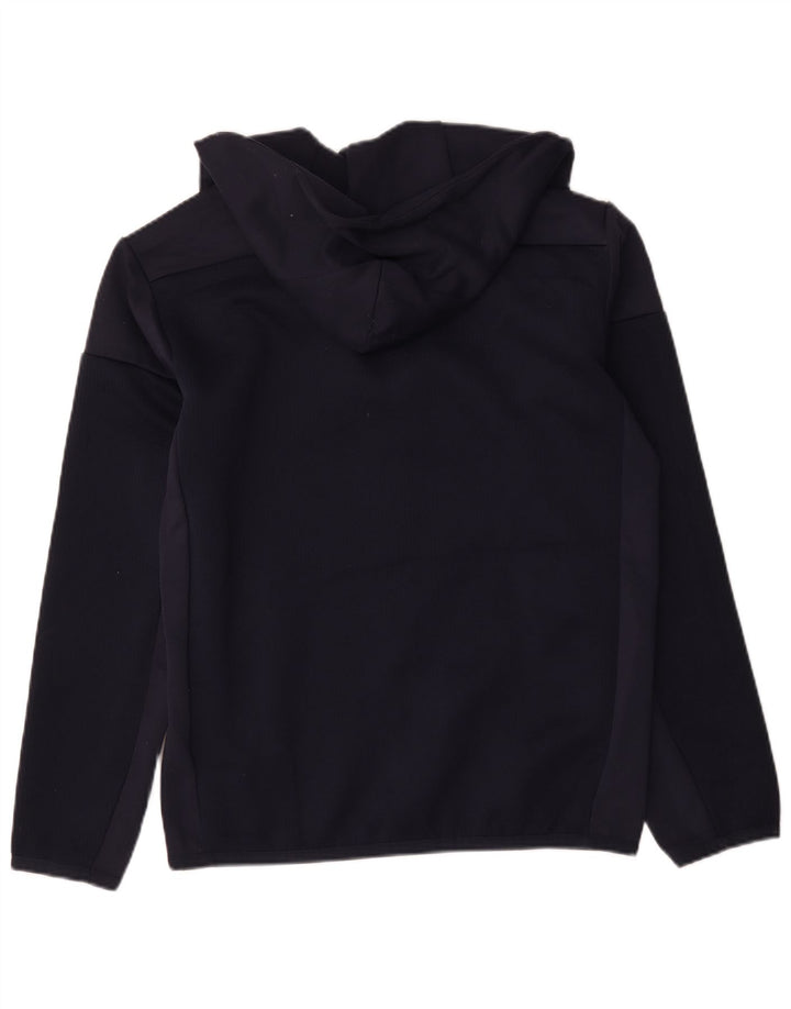 Adidas Pull à capuche zippé pour homme en polyester color block bleu marine moyen