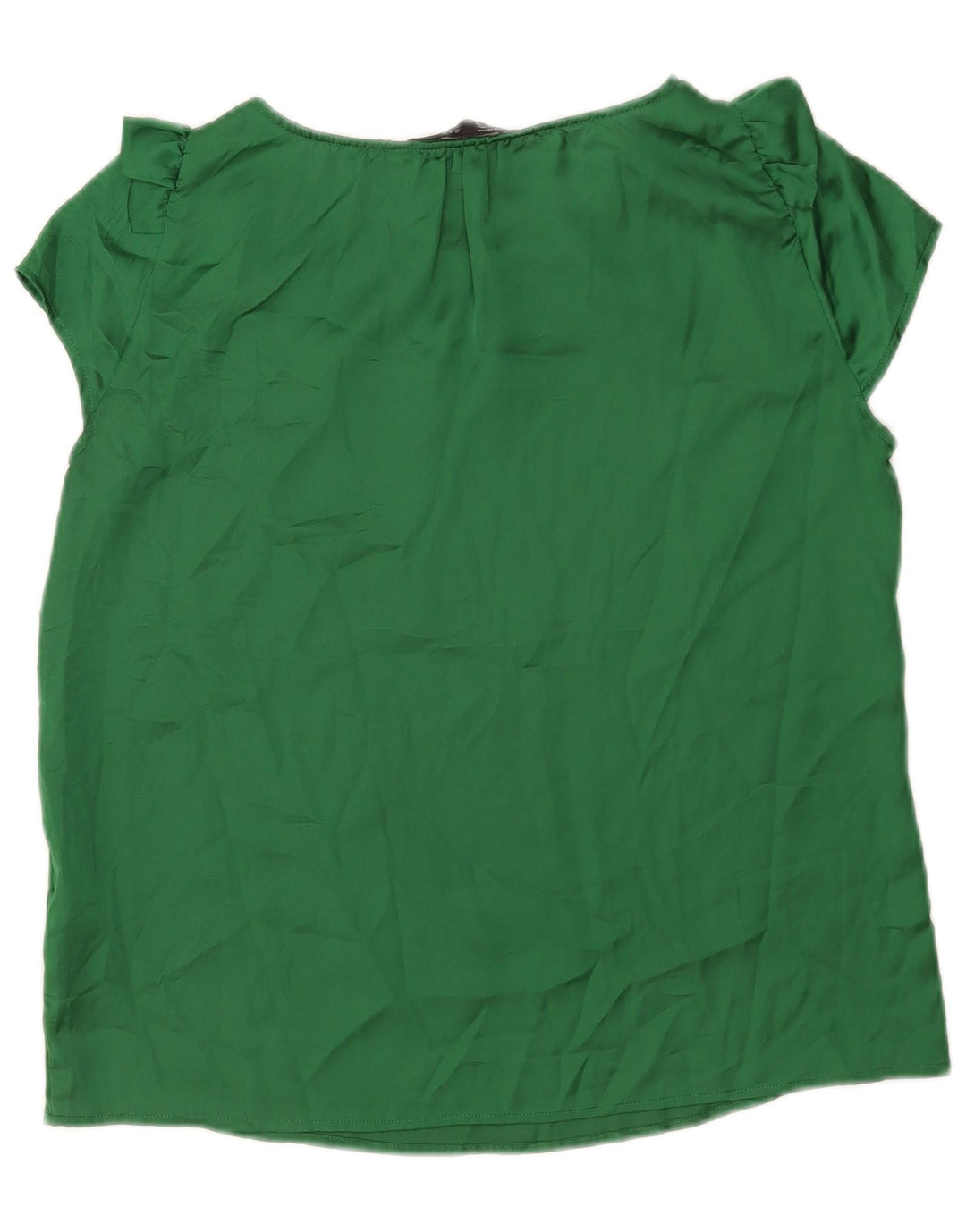 Zara Femme Chemisier Top UK 14 Large Vert Polyester