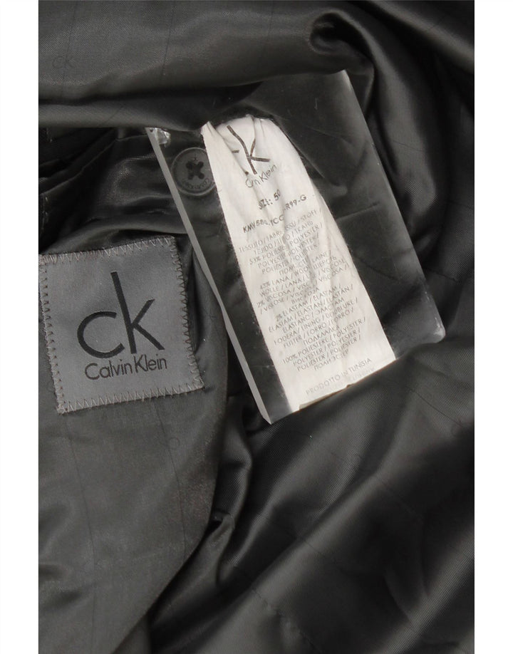 Calvin Klein Veste blazer à 1 bouton pour homme IT 50 Large Noir Rayé