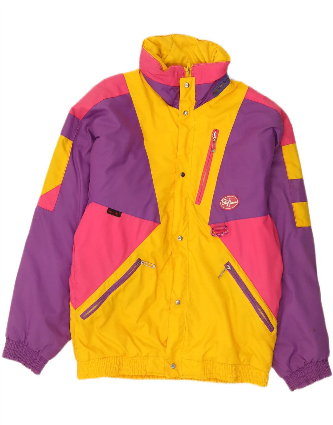 veste de ski homme vintage IT 46 petit polyamide colour block multicolore