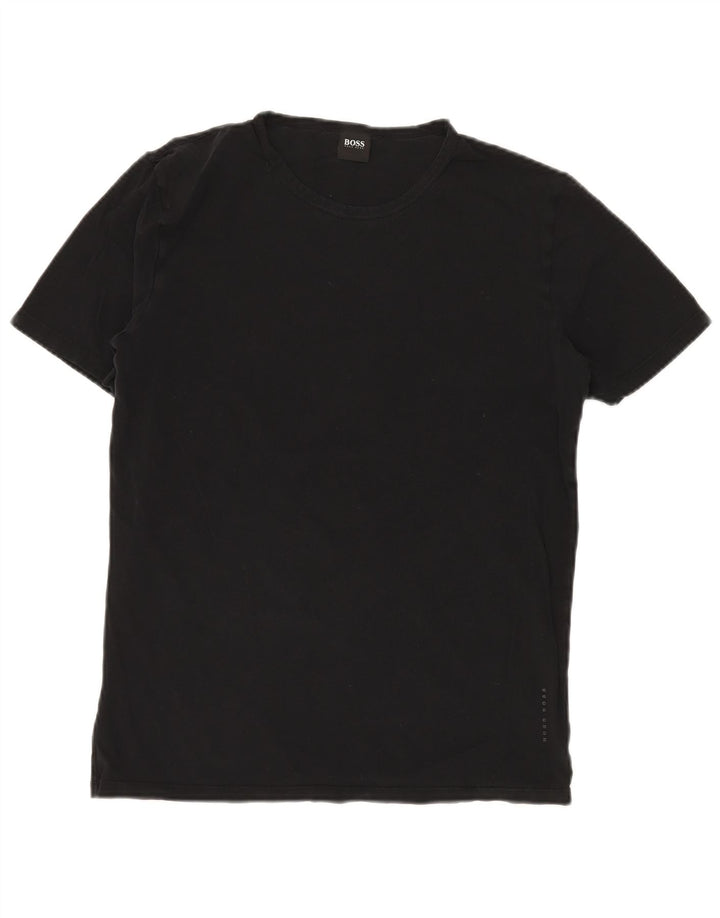 HUGO BOSS Homme T-Shirt Top Large Noir Coton