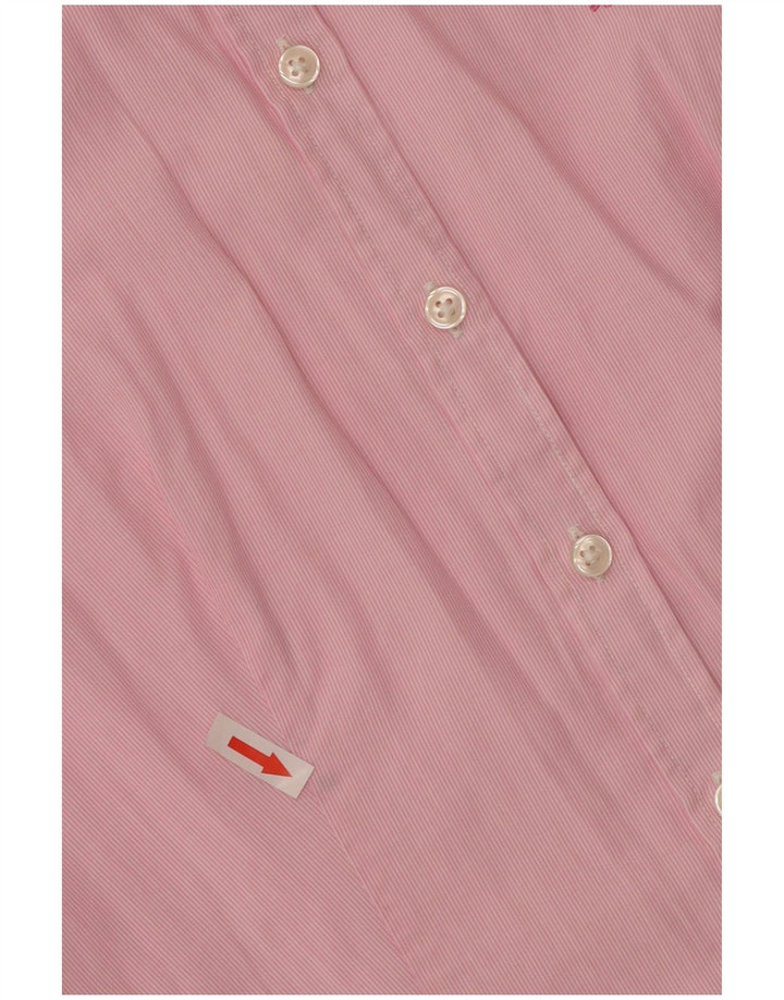 Benetton Chemise Femme UK 12 Rayure Rose Moyenne