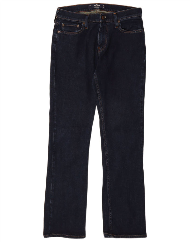 HOLLISTER Jean Bootcut Femme W30 L32 Bleu Marine Coton