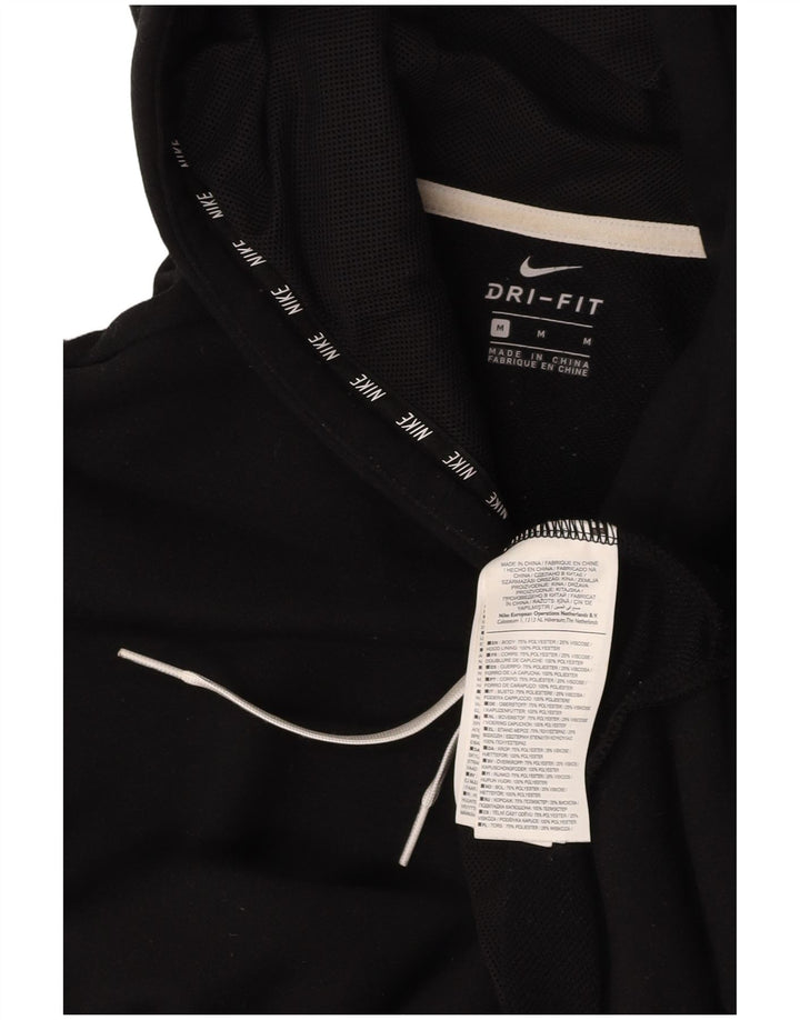 NIKE Pull à capuche court graphique pour femme UK 14 Polyester noir moyen