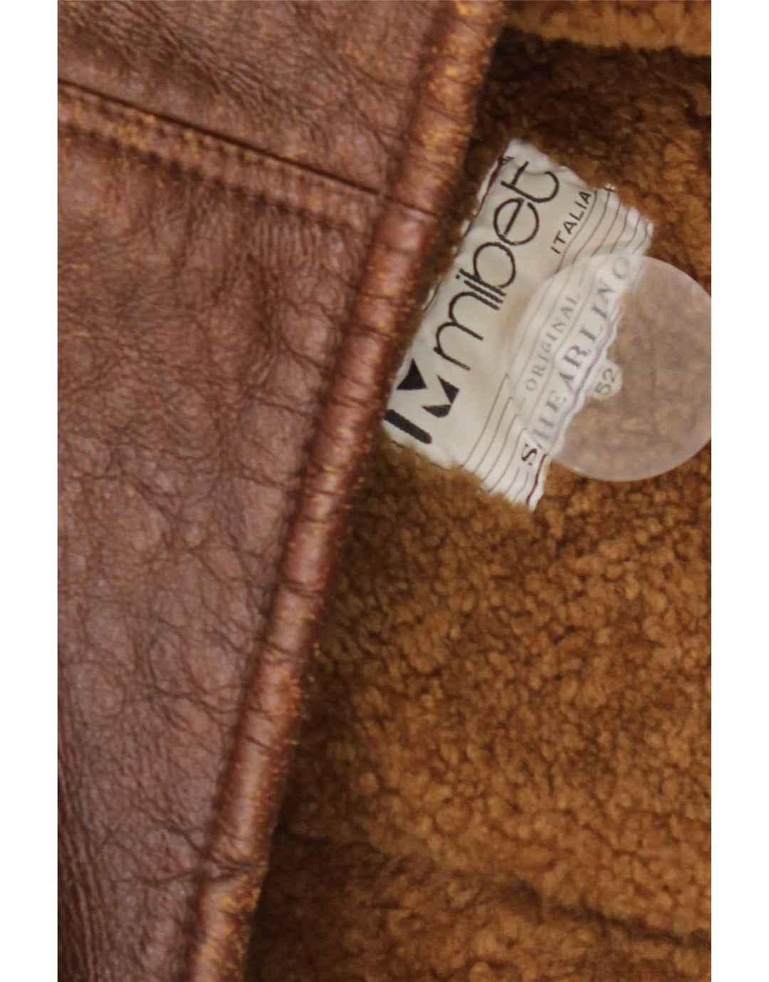 veste en peau de mouton homme vintage IT 52 XL peau de mouton marron