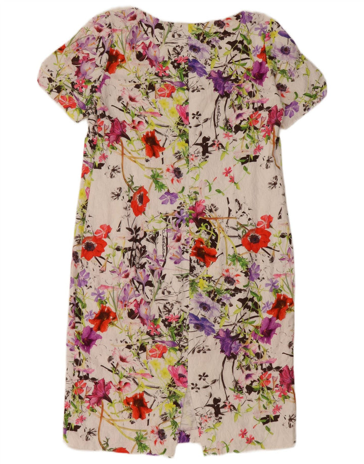 JUST CAVALLI Robe droite pour femme Taille 2 Petit coton floral blanc