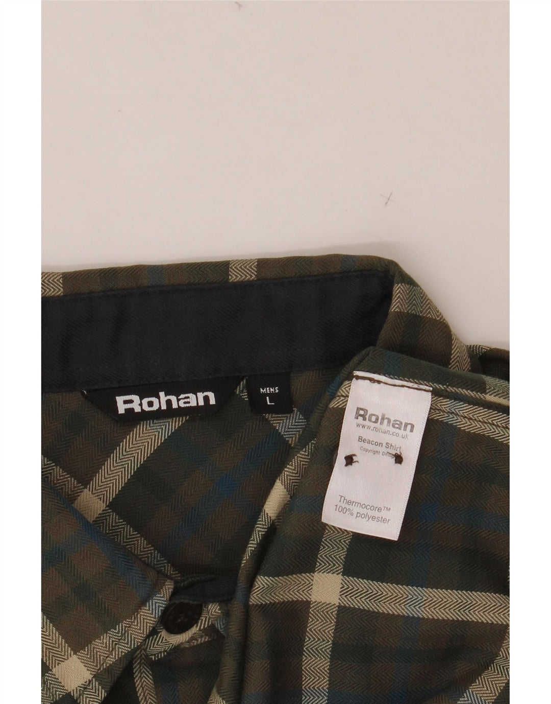 ROHAN Chemise en flanelle pour homme Grand kaki à carreaux en polyester
