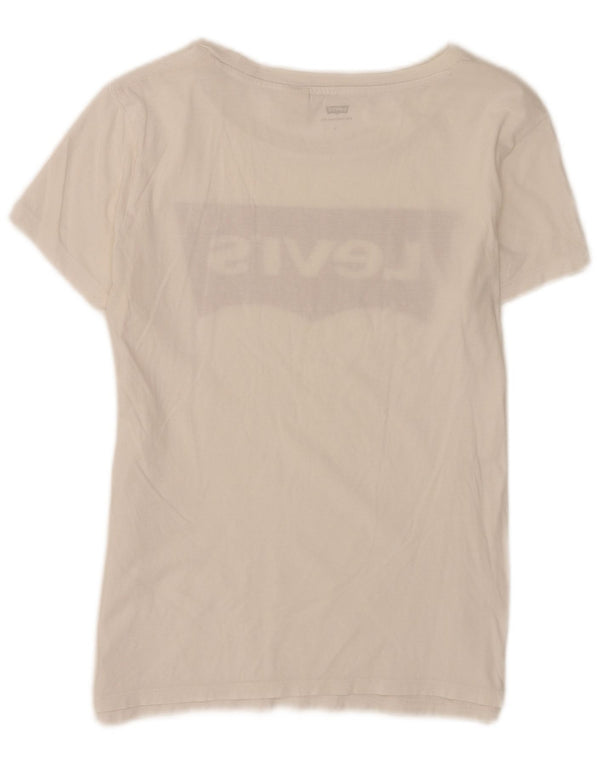 Levi's T-Shirt Graphique Femme UK 10 Small Blanc