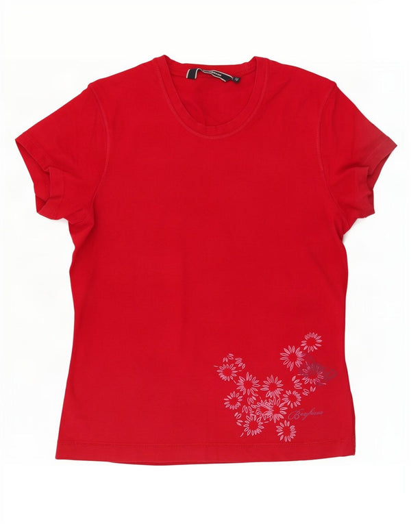Berghaus T-Shirt Graphique Femme UK 14 Coton Floral Rouge Moyen