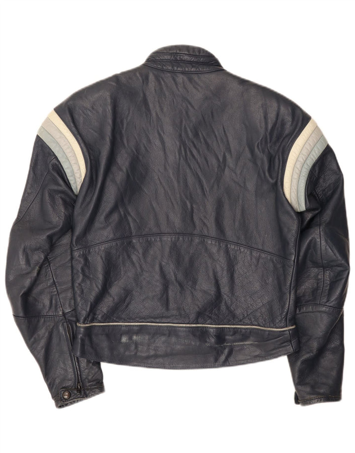 Dainese Veste de course en cuir pour homme IT 50 Bleu marine moyen Colourblock