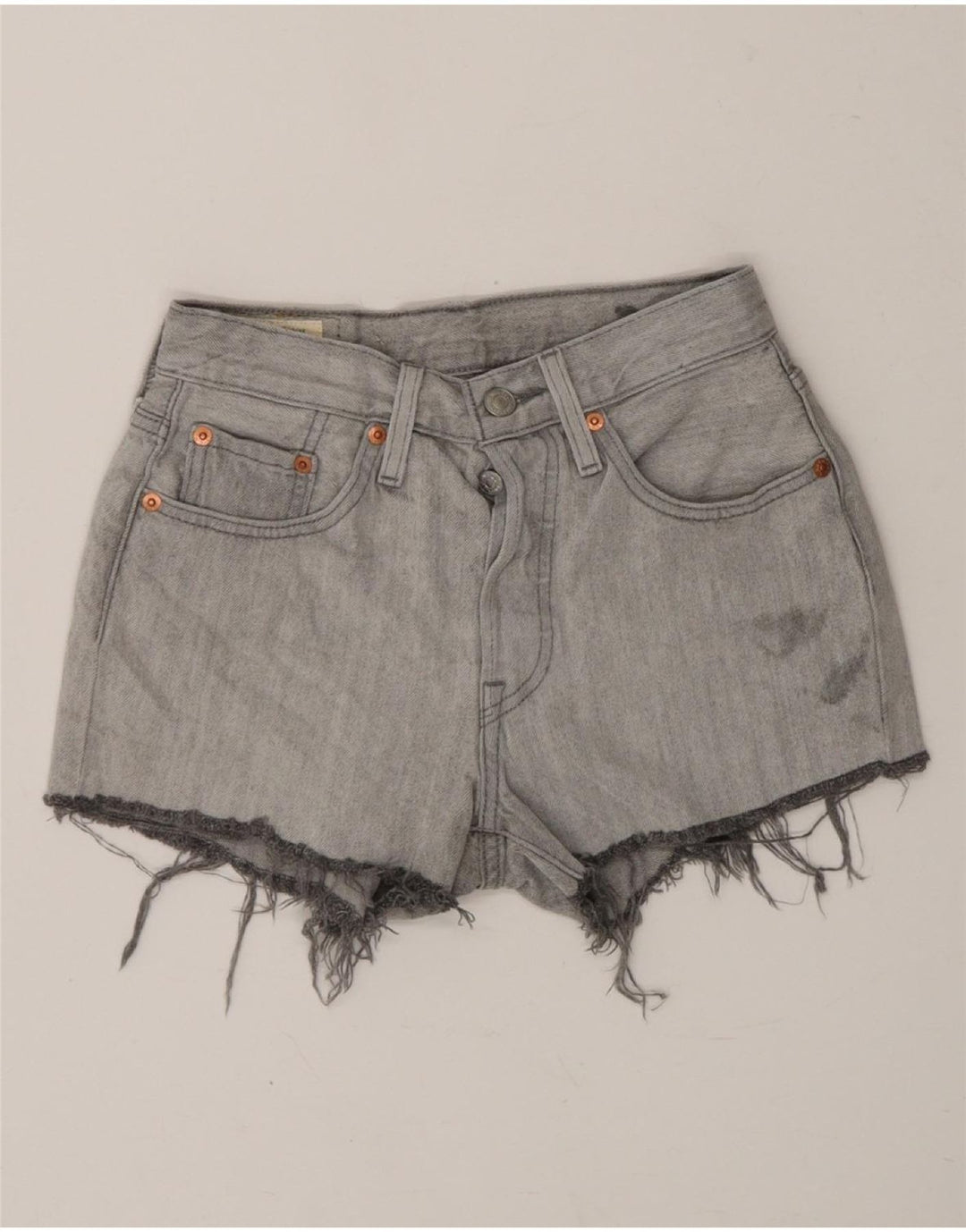 LEVI'S Womens 501 Denim Shorts W24 XS Grey Cotton Vintage Levi's and Second-Hand Levi's from Messina Hembry 