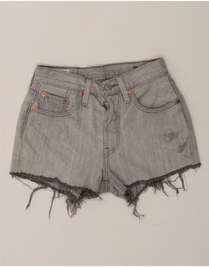 LEVI'S Womens 501 Denim Shorts W24 XS Grey Cotton Vintage Levi's and Second-Hand Levi's from Messina Hembry 