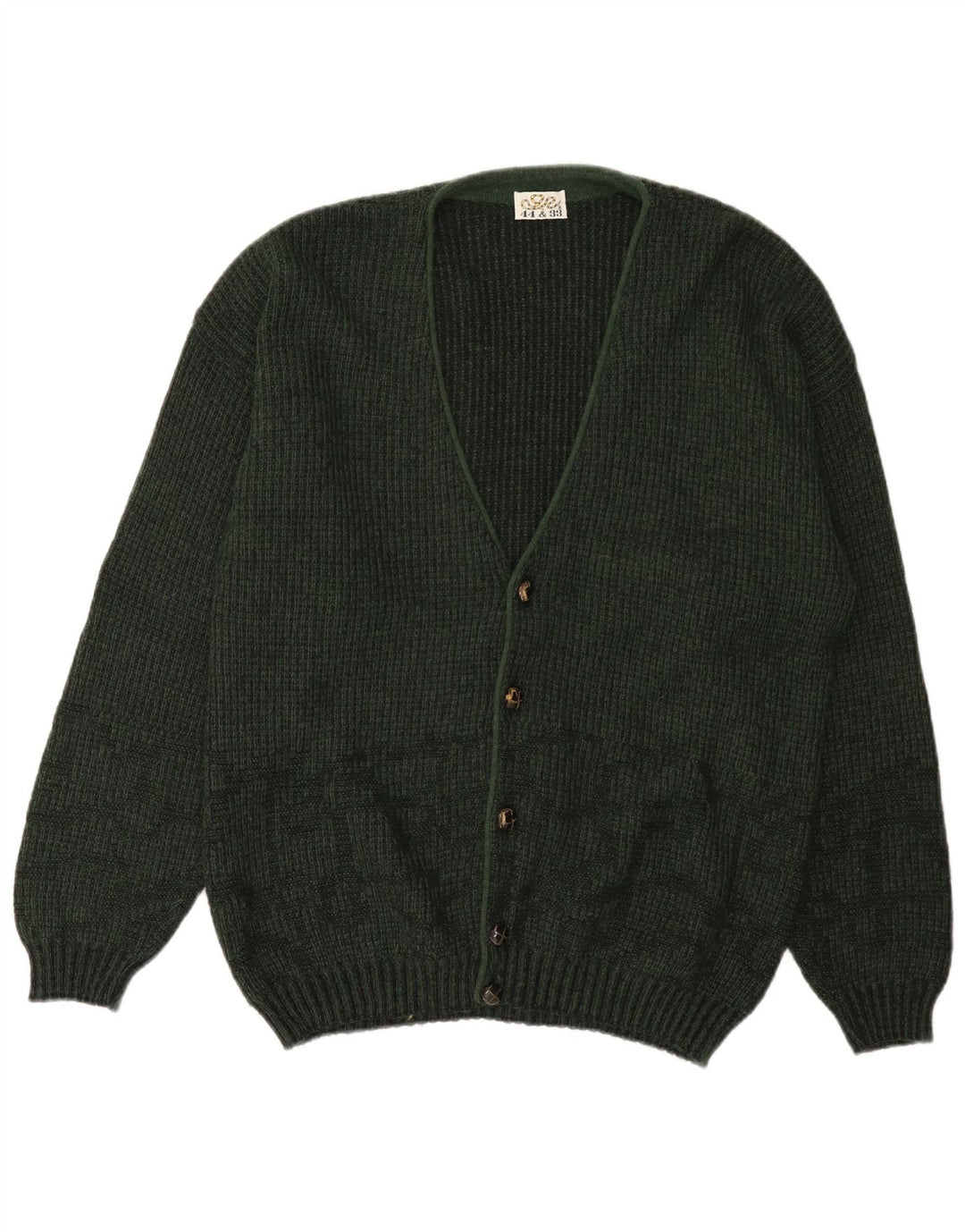vintage Mens Cardigan Pull Grand Vert