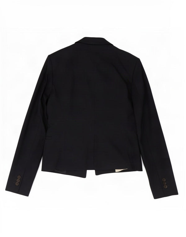 Zara Femme 1 Bouton Blazer Veste UK 12 Moyen Bleu Marine Coton