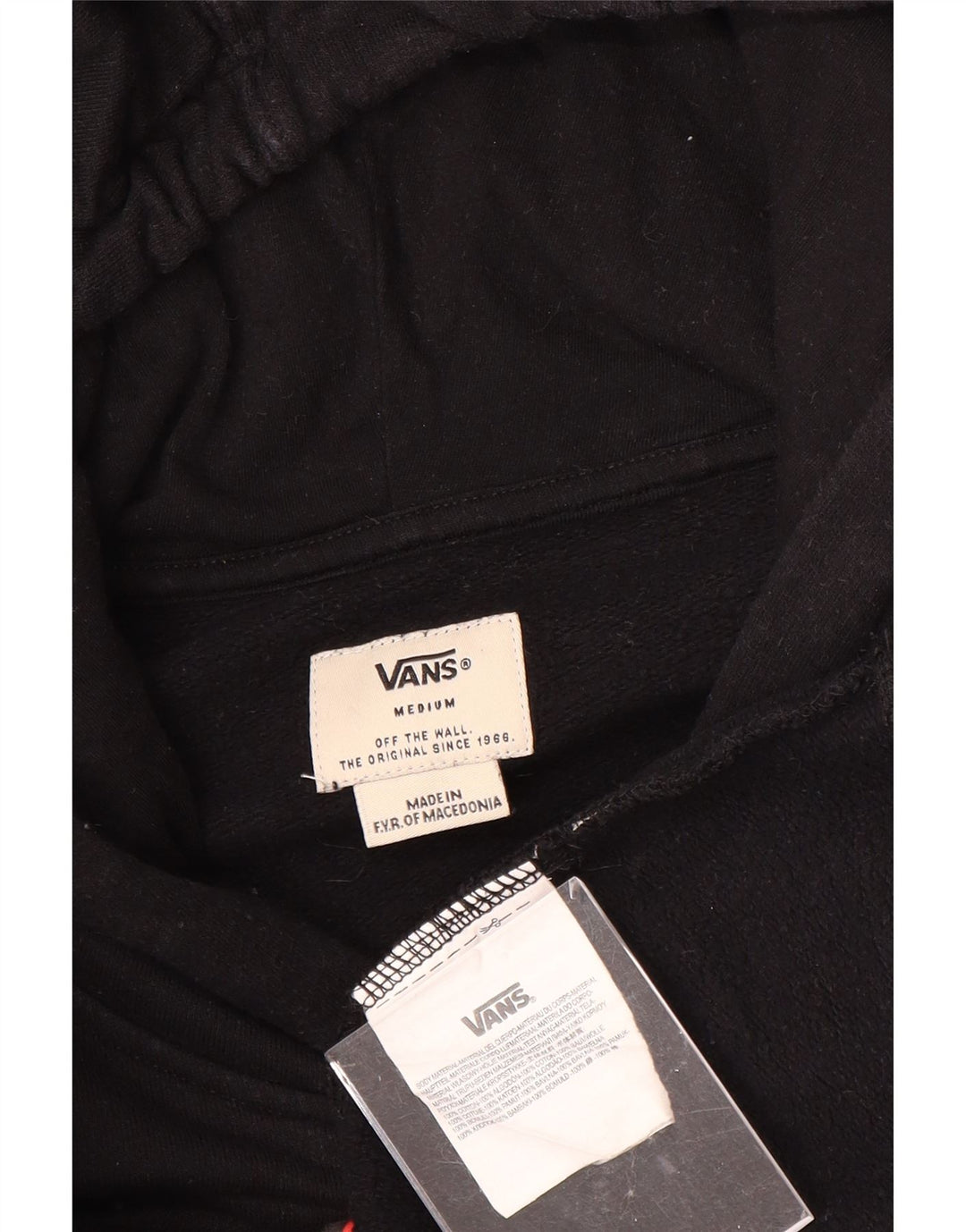 VANS Pull à capuche graphique pour homme en coton noir moyen