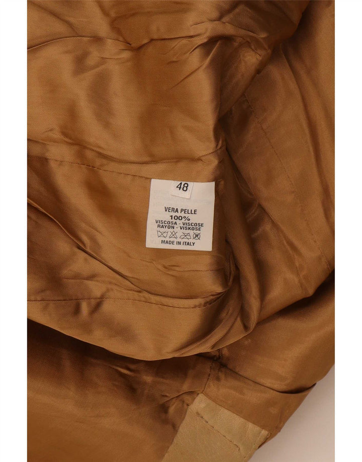 Veste blazer en cuir à 3 boutons vintage pour homme IT 48 Beige moyen