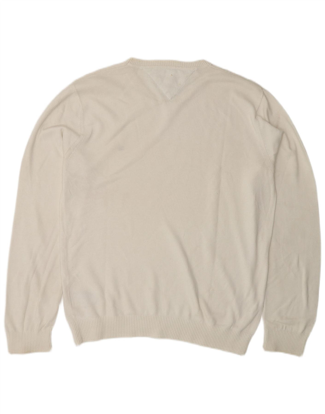 Tommy Hilfiger Pull à col rond pour homme en coton blanc moyen
