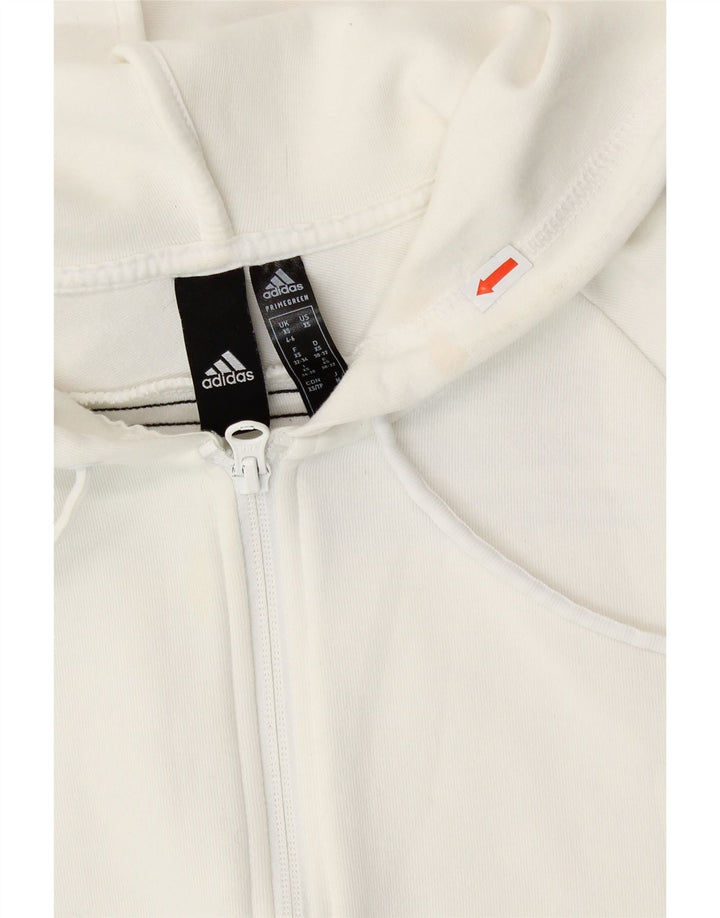 ADIDAS Pull à capuche zippé pour femme UK 4/6 XS Blanc Coton