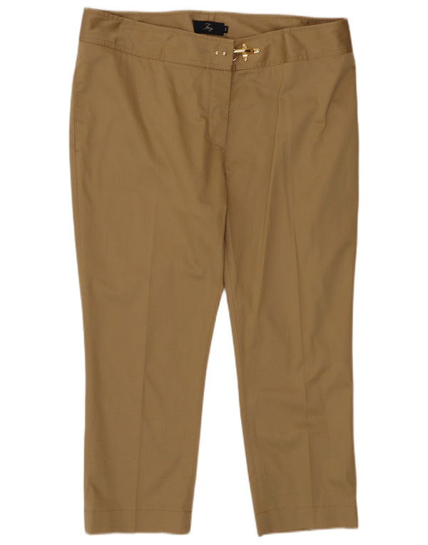 Fay Pantalon Capri Femme EU 48 2XL W36 L22 Coton Beige