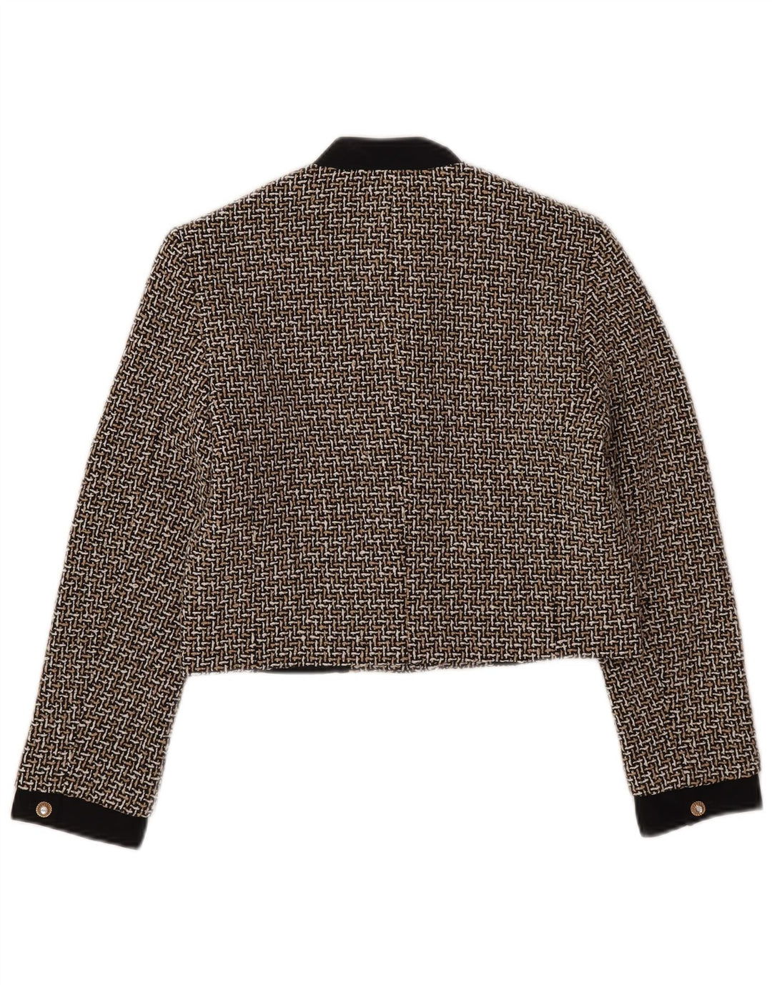 Zara Womens Crop 3 Button Blazer Jacket UK 10 Petit carreaux multicolores