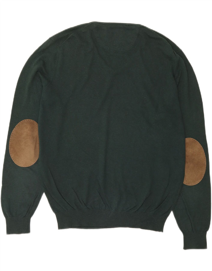 Massimo Dutti Pull Col V Homme Vert Moyen Coton