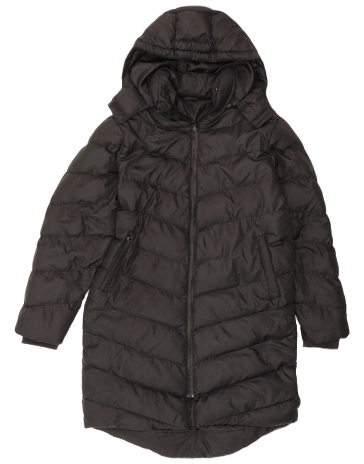 New Balance Manteau rembourré surdimensionné à capuche pour femme UK 14 Noir moyen
