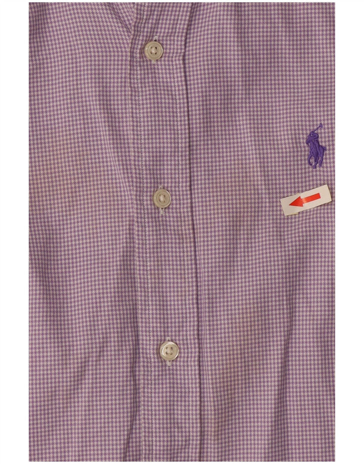 Ralph Lauren Chemise sur mesure pour homme en coton pied-de-poule violet moyen