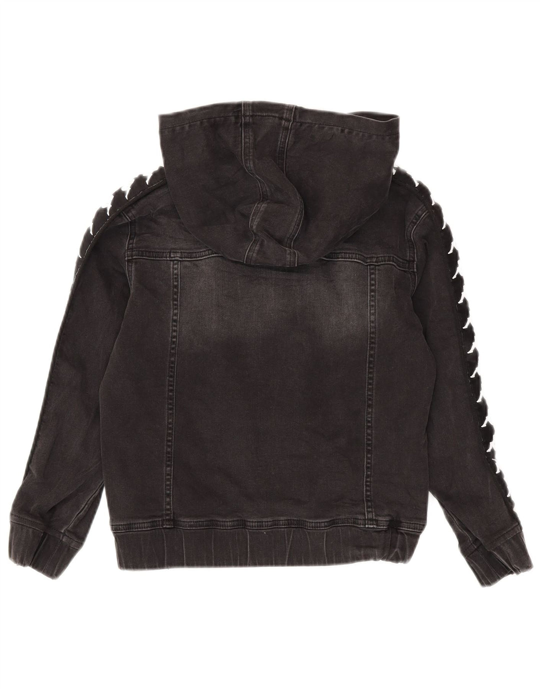Kappa Veste en jean à capuche graphique pour garçon 7-8 ans Gris