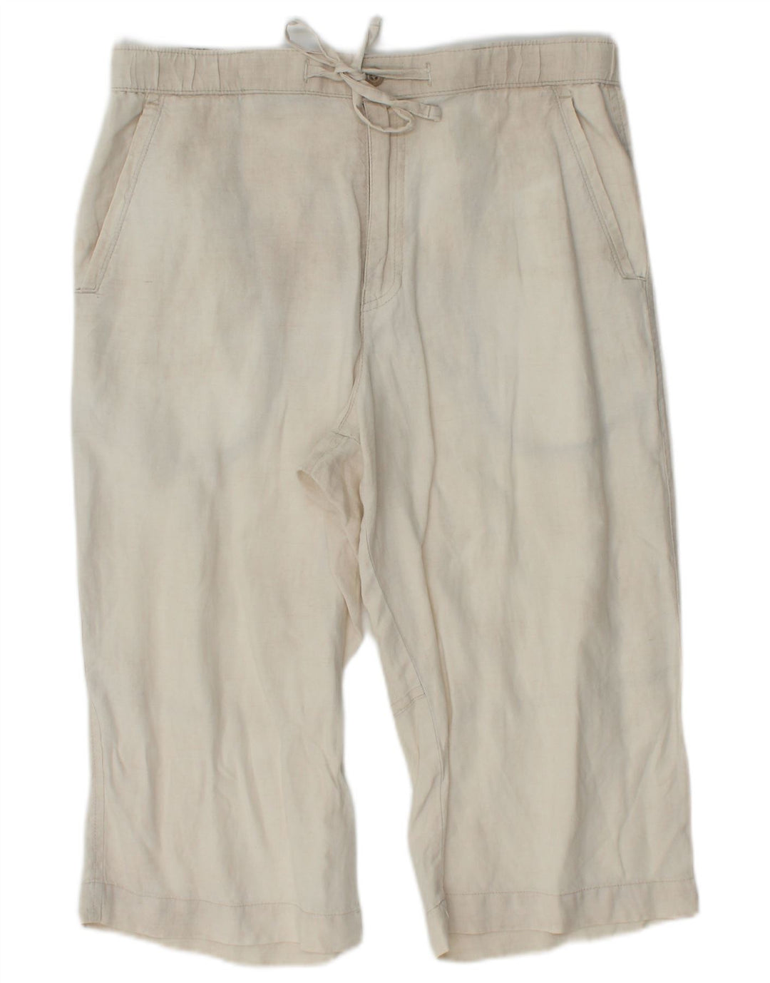 MARKS & SPENCER Bermuda Harbour Homme Bleu W32 Lin Beige Moyen