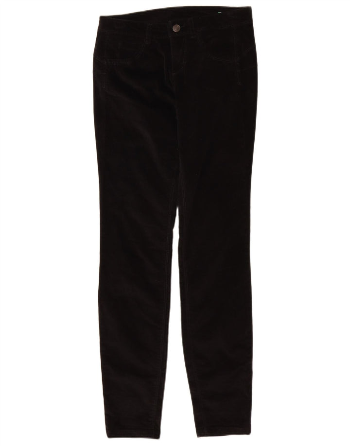 BENETTON Pantalon Slim Velours Côtelé Femme W26 L29 Noir