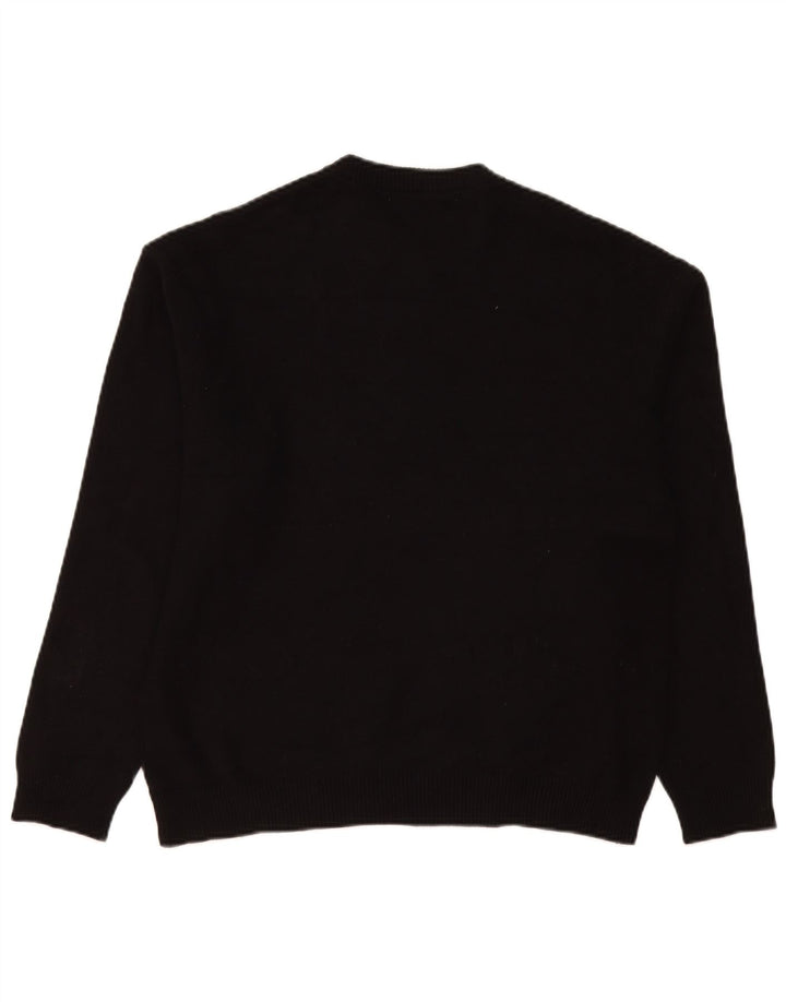 Zara Pull à col rond pour homme Large Noir Viscose
