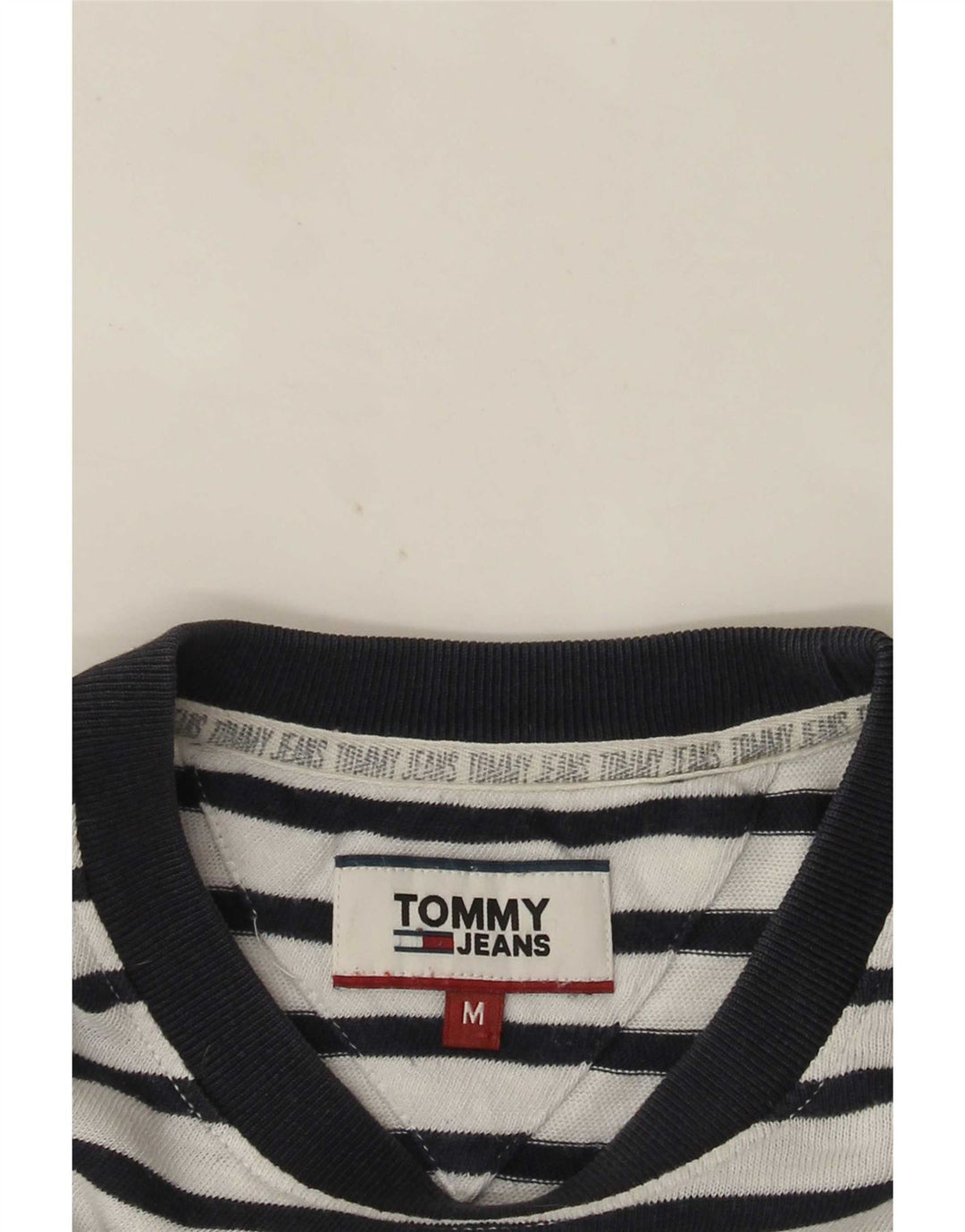 Tommy Hilfiger T-Shirt Homme Blanc Rayé Moyen