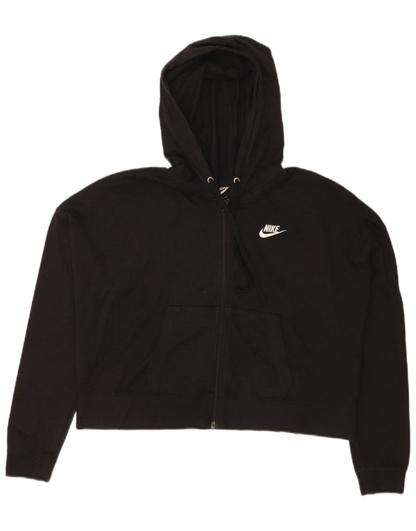 Nike Pull à capuche zippé surdimensionné pour femme UK 14 Polyester noir moyen