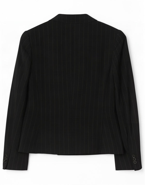 Max Mara Veste blazer double boutonnage pour femme UK 12 Medium Black Pinstripe