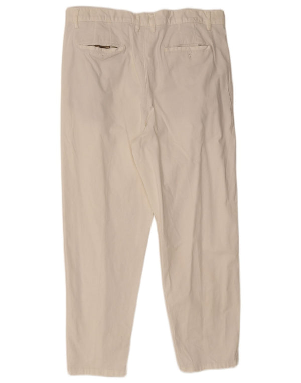 Zara Pantalon Chino Pegged Homme EU 44 Large W34 L26 Blanc