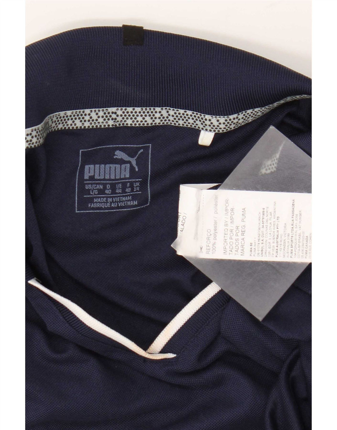 Puma Polo Femme UK 14 Large Bleu Marine Polyester