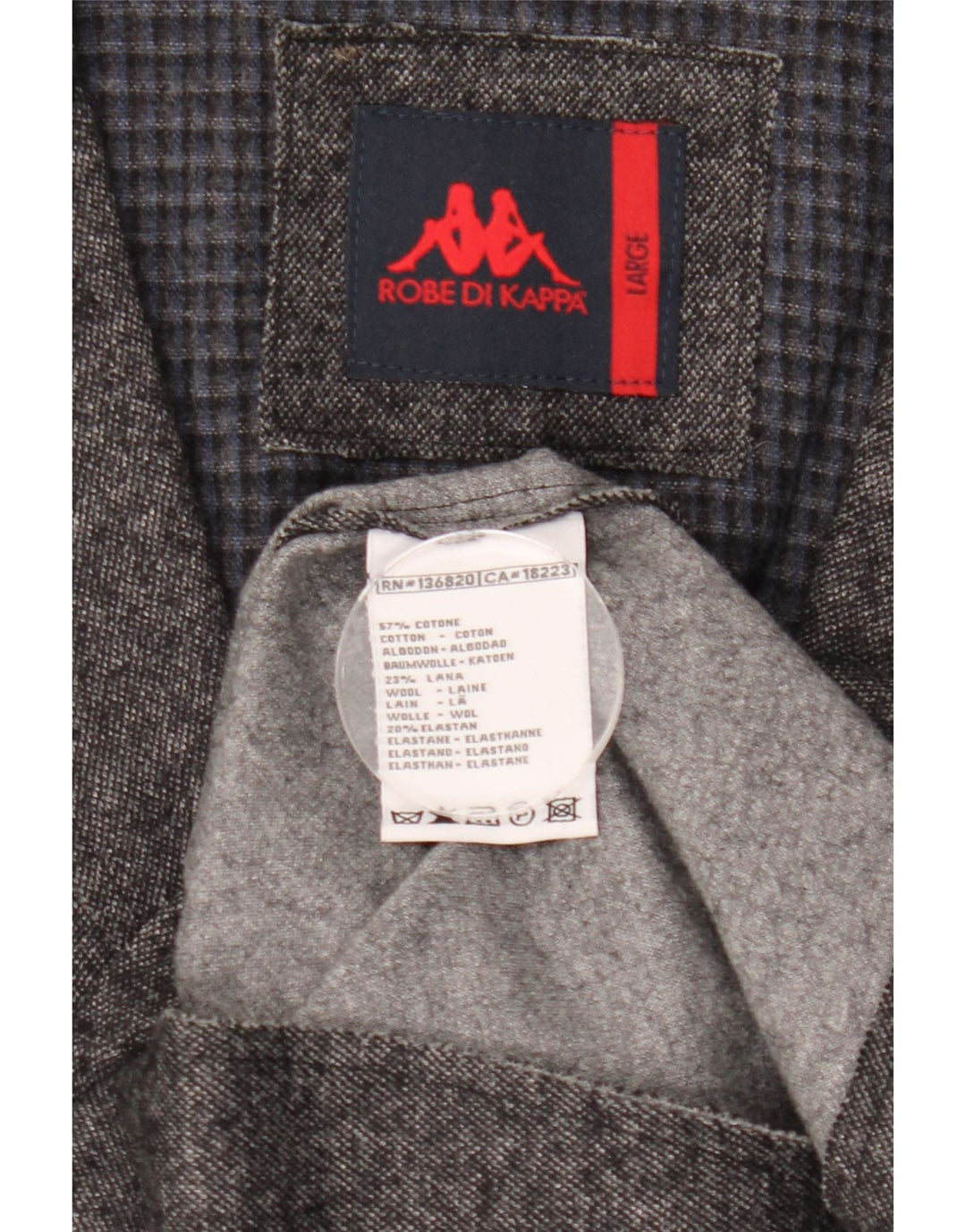 Kappa Veste blazer à 3 boutons pour homme UK 40 Large Gris Coton