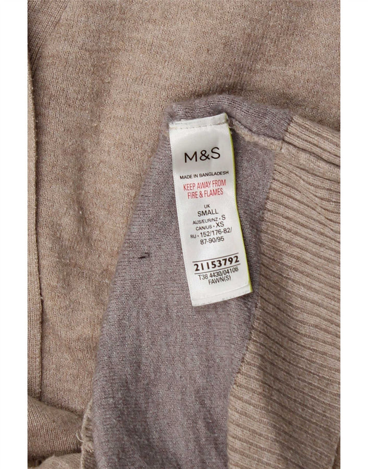 Marks & Spencer Pull cardigan surdimensionné pour femme UK 10 Petite viscose beige