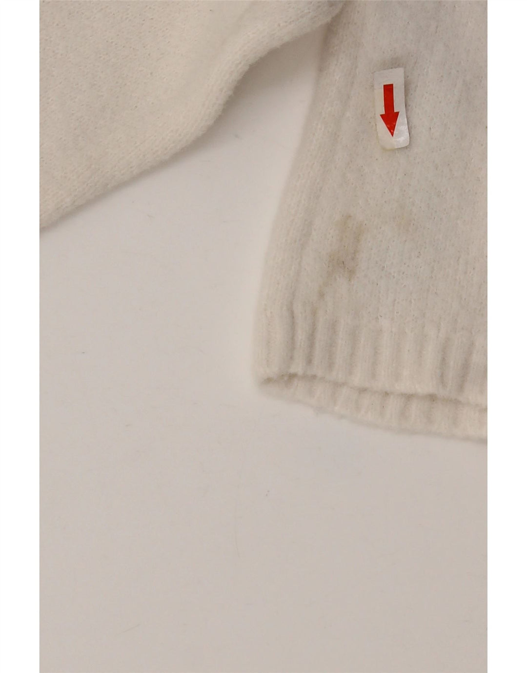 Zara Pull court à col rond pour femme UK 14 en nylon blanc moyen