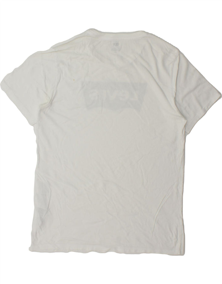 LEVI'S Mens Graphic T-Shirt Top Large White Cotton Vintage Levi's and Second-Hand Levi's from Messina Hembry 