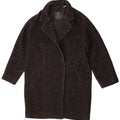 Levi's Manteau Oversize Femme UK 10 Petit Noir Herringbone Polyester