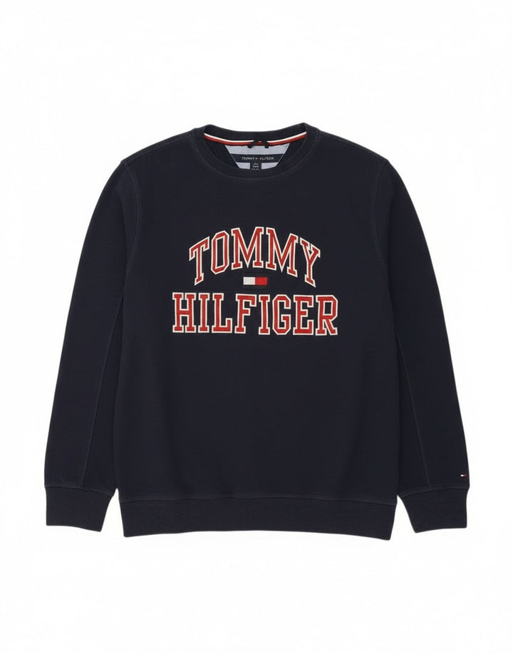 Tommy Hilfiger Sweat-shirt graphique pour garçon 15-16 ans Bleu marine Taille L