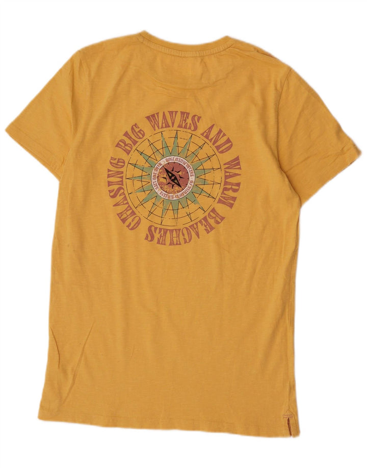 Fat Face T-Shirt Graphique Homme Petit Jaune Coton